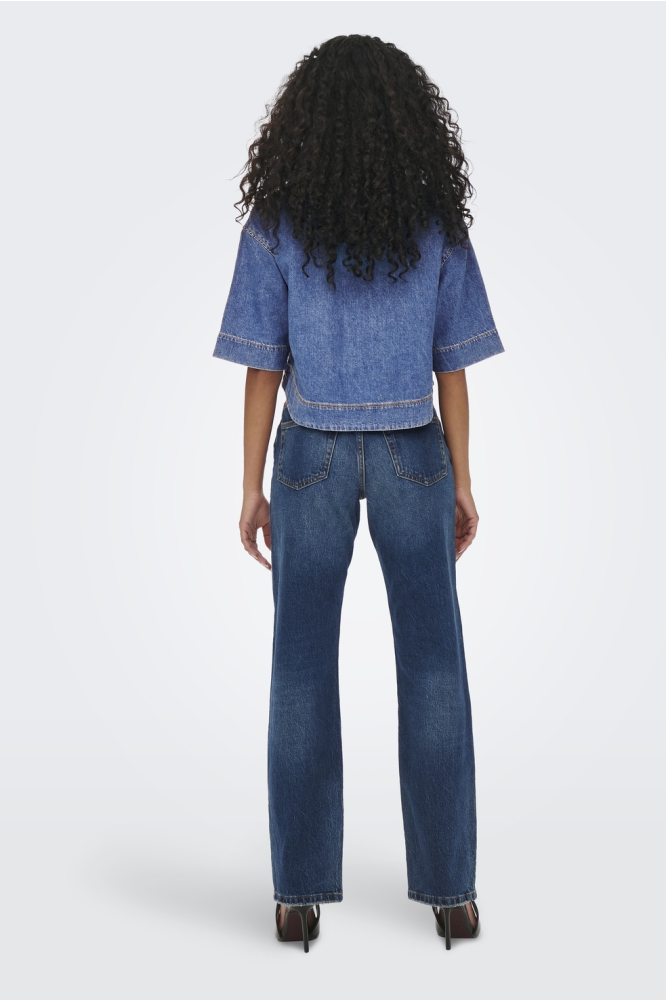 ONLCLEO LIFE SS CROP DNM SHIRT PIM 15248584 Medium Blue Denim